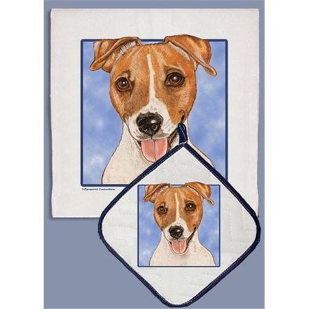 PIPSQUEAK PRODUCTIONS Pipsqueak Productions DP568A Jack Russell Dish Towel And Pot Holder Set DP568A